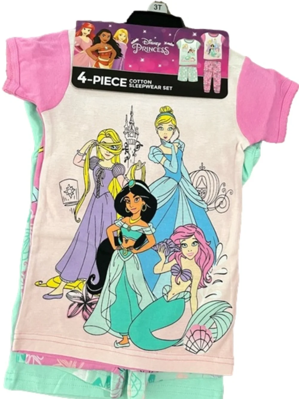 Princess Girl’s Pajamas Sleepwear 4 piece Set Size 3T & 5 NWT